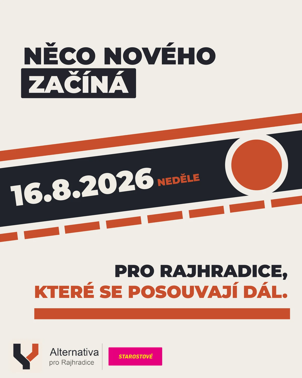 První příspěvek kampaně — Něco nového začíná, 16. 8. 2026